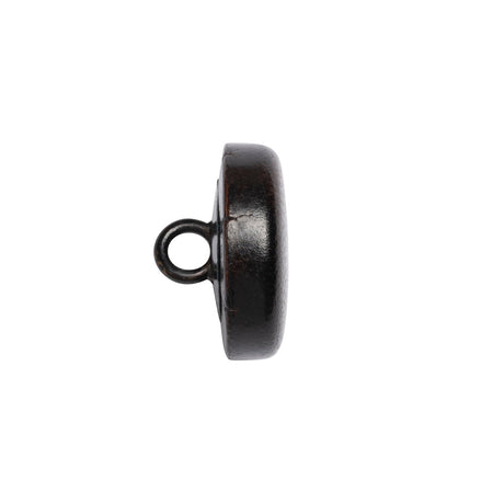 Italian Brown Flat Top Leather Shank Back Button - 28L/18mm