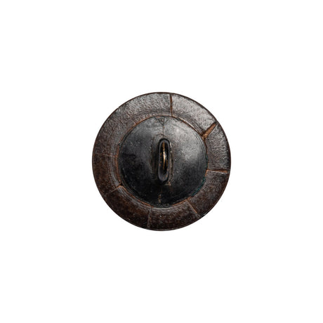 Italian Brown Flat Top Leather Shank Back Button - 28L/18mm