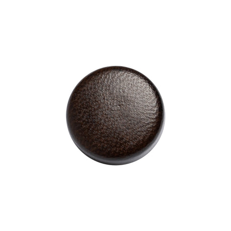 Italian Brown Flat Top Leather Shank Back Button - 28L/18mm
