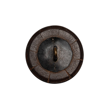 Italian Brown Flat Top Leather Shank Back Button - 36L/23mm