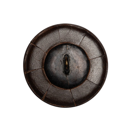 Italian Brown Flat Top Leather Shank Back Button - 40L/25.5mm