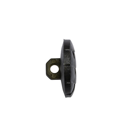 Italian Dark Olive Geometric Engraved Shank Back Plastic Button - 28L/18mm
