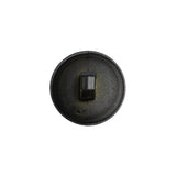 Italian Dark Olive Geometric Engraved Shank Back Plastic Button - 28L/18mm