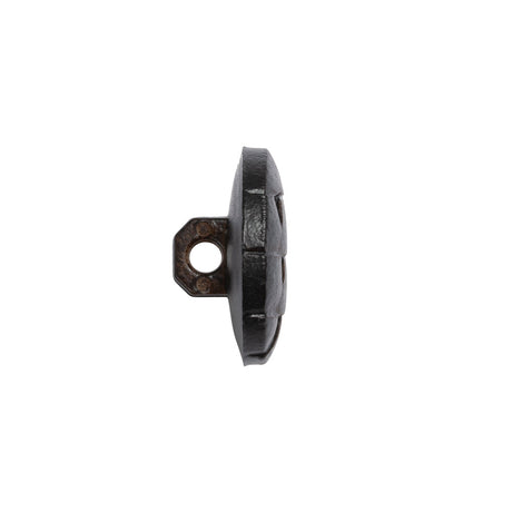 Italian Dark Brown Geometric Engraved Shank Back Plastic Button - 28L/18mm