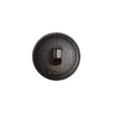 Italian Dark Brown Geometric Engraved Shank Back Plastic Button - 28L/18mm