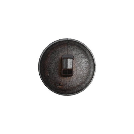 Italian Dark Brown Geometric Engraved Shank Back Plastic Button - 28L/18mm