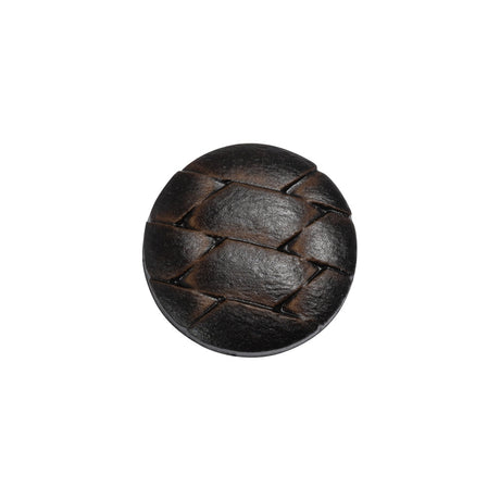 Italian Dark Brown Geometric Engraved Shank Back Plastic Button - 28L/18mm