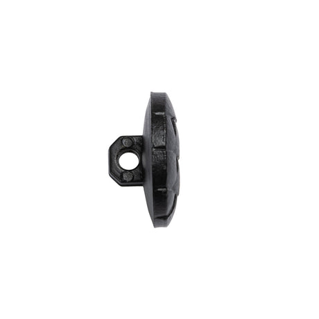 Italian Black Geometric Engraved Shank Back Plastic Button - 28L/18mm