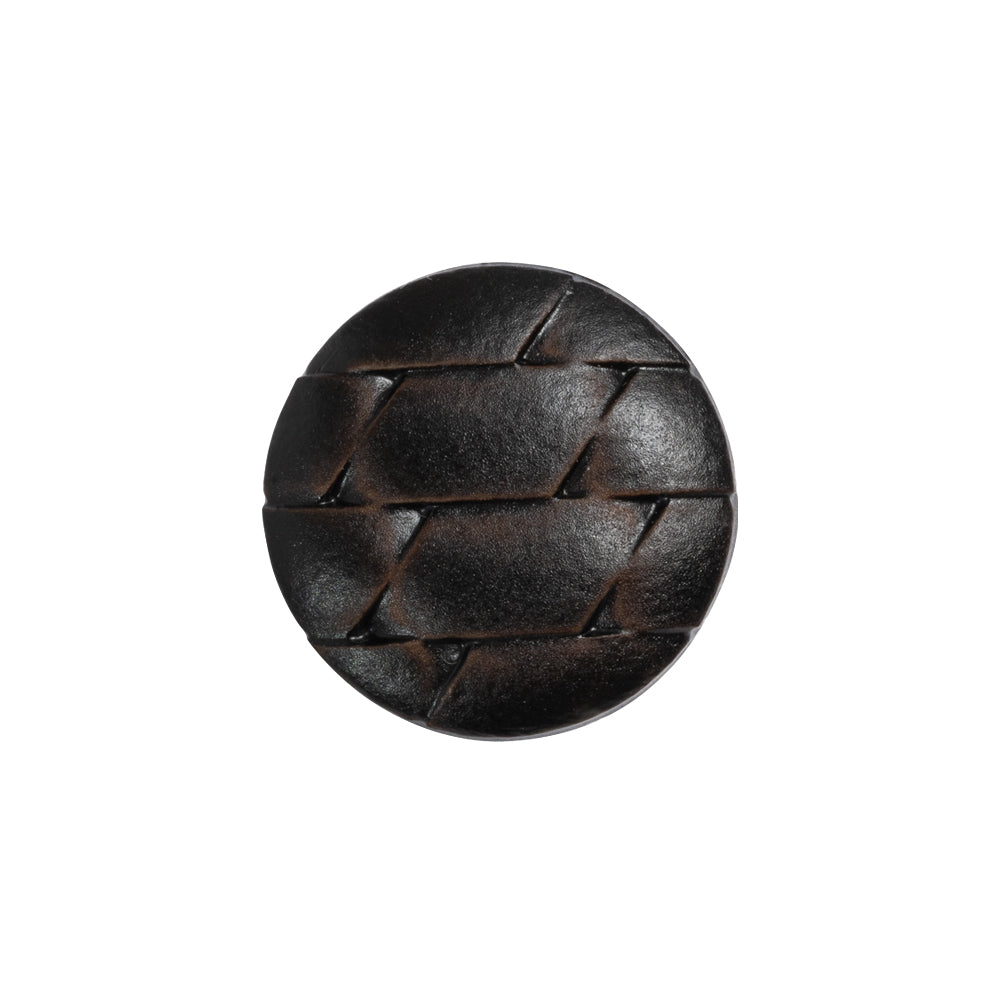 Italian Brown Geometric Engraved Shank Back Plastic Button - 32L/20mm