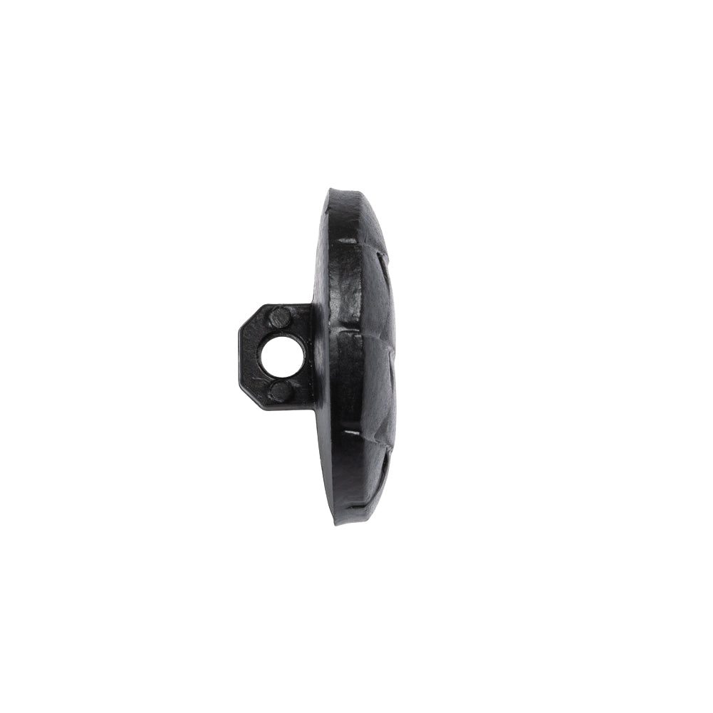 Italian Black Geometric Engraved Shank Back Plastic Button - 32L/20mm