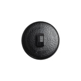 Italian Black Geometric Engraved Shank Back Plastic Button - 32L/20mm