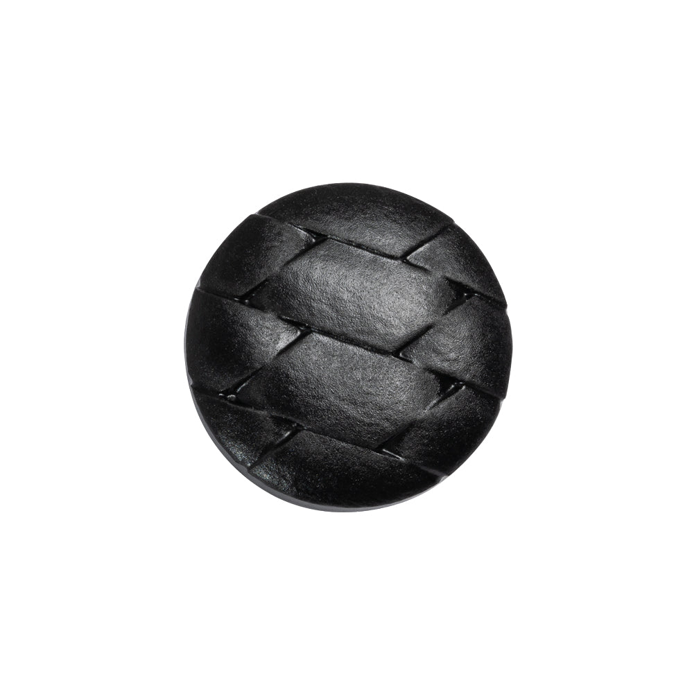 Italian Black Geometric Engraved Shank Back Plastic Button - 32L/20mm