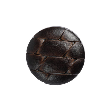 Italian Brown Geometric Engraved Shank Back Plastic Button - 36L/23mm