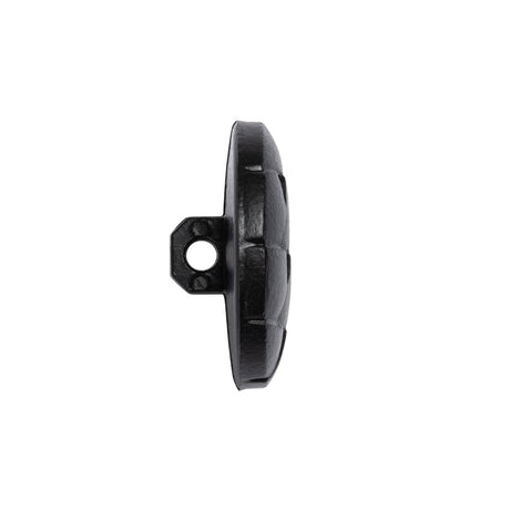 Italian Black Geometric Engraved Shank Back Plastic Button - 36L/23mm