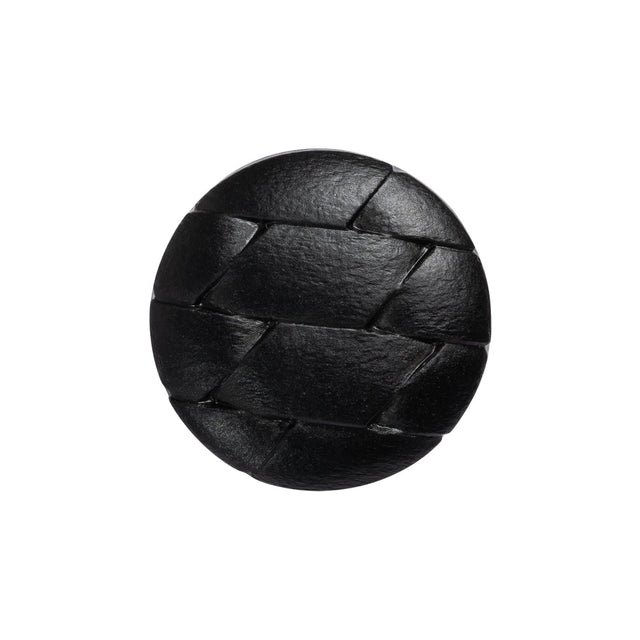 Italian Black Geometric Engraved Shank Back Plastic Button - 36L/23mm
