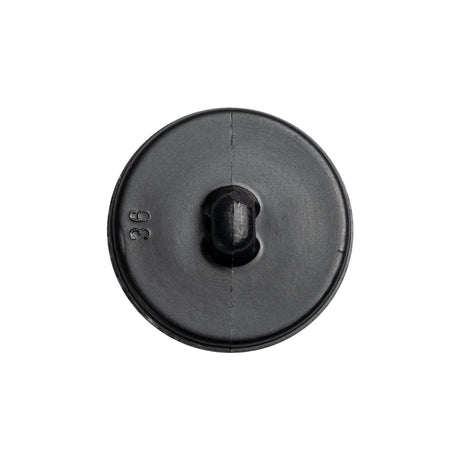 Black Leather Look Plastic Shank Back Button - 36L/23mm