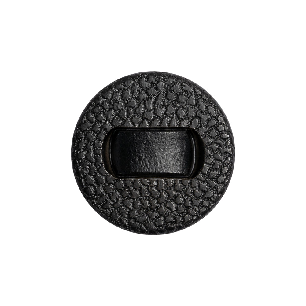 Black Leather Look Plastic Shank Back Button - 36L/23mm
