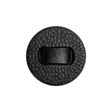 Black Leather Look Plastic Shank Back Button - 36L/23mm