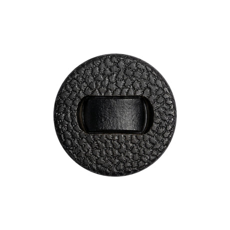 Black Leather Look Plastic Shank Back Button - 36L/23mm