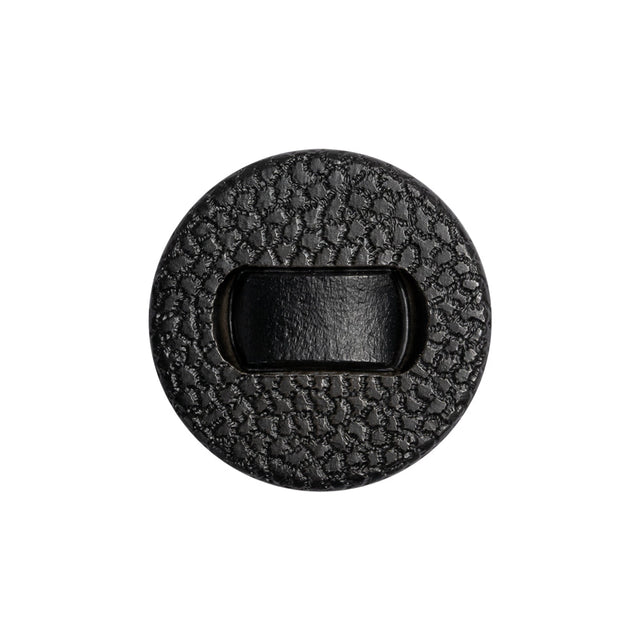 Black Leather Look Plastic Shank Back Button - 36L/23mm