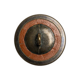 Light Brown and Gunmetal Domed Leather Shank Back Button - 40L/25.5mm