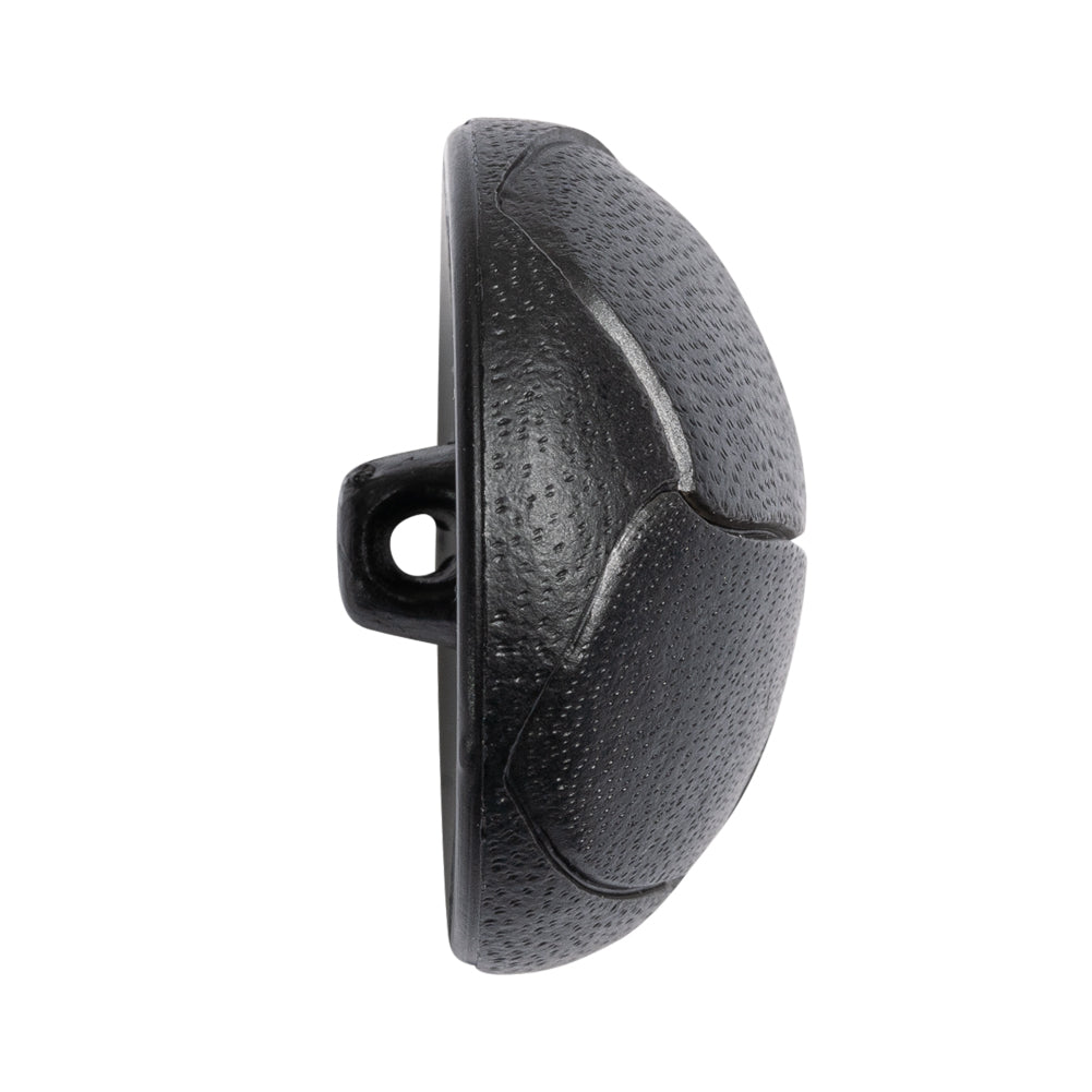 Black Leather-Look Knot Etched Domed Plastic Shank-Back Button - 50L/32mm