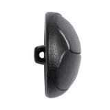 Black Leather-Look Knot Etched Domed Plastic Shank-Back Button - 50L/32mm