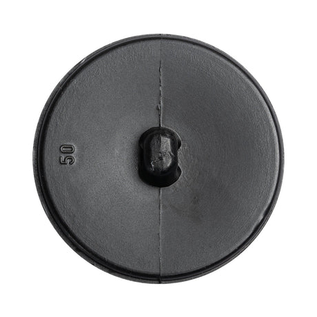 Black Leather-Look Knot Etched Domed Plastic Shank-Back Button - 50L/32mm