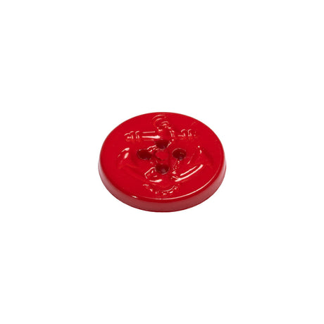 Red Anchor Plastic 4-Hole Button - 24L/15mm