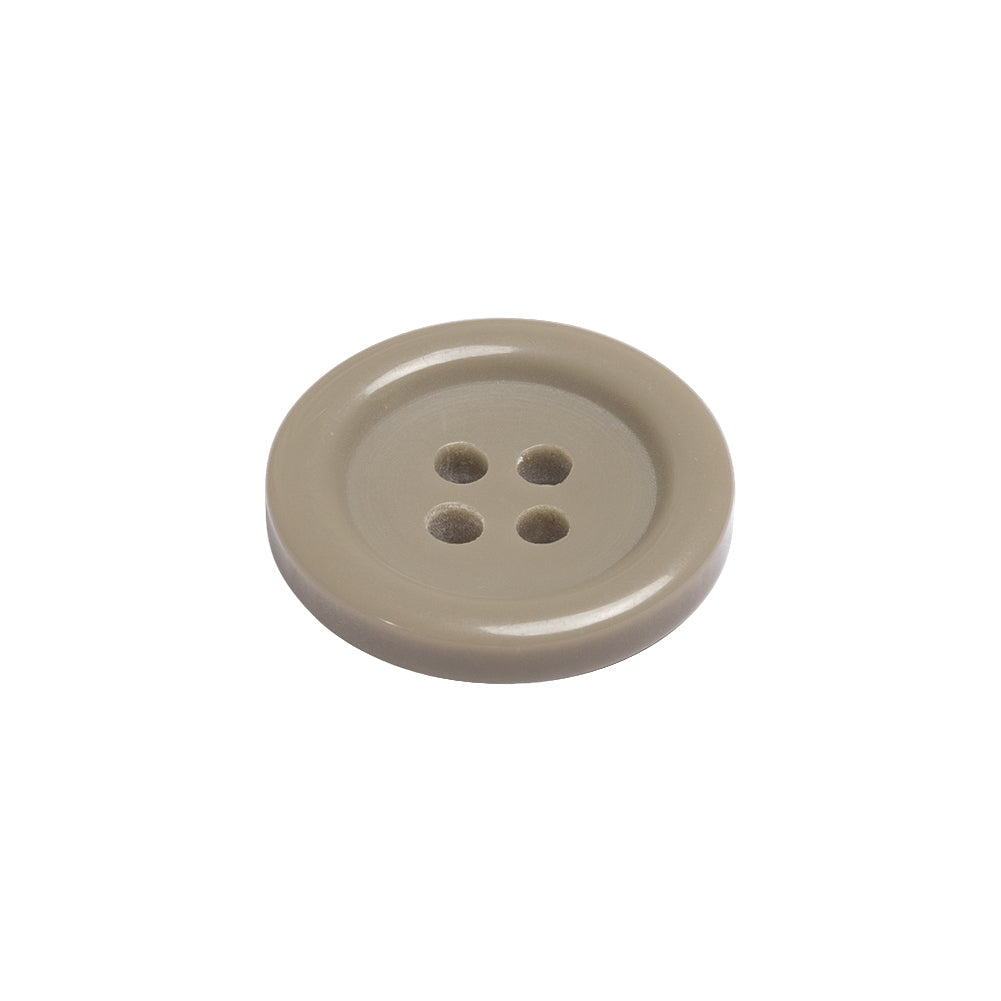 Famous NYC Designer Greige Rolled Rim Plastic 4-Hole Button - 32L/20mm