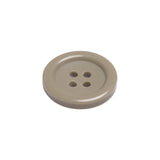 Famous NYC Designer Greige Rolled Rim Plastic 4-Hole Button - 32L/20mm