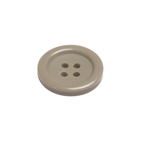 Famous NYC Designer Greige Rolled Rim Plastic 4-Hole Button - 32L/20mm