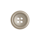 Famous NYC Designer Greige Rolled Rim Plastic 4-Hole Button - 32L/20mm
