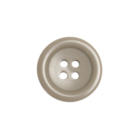 Famous NYC Designer Greige Rolled Rim Plastic 4-Hole Button - 32L/20mm