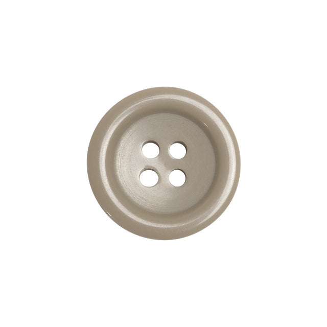 Famous NYC Designer Greige Rolled Rim Plastic 4-Hole Button - 32L/20mm