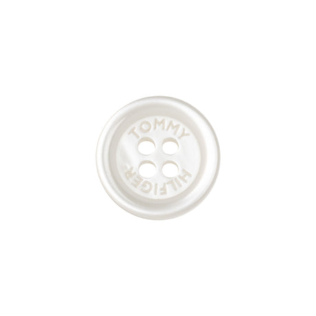 Tommy Hilfiger White Plastic 4-Hole Button - 24L/15mm