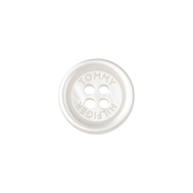 Tommy Hilfiger White Plastic 4-Hole Button - 24L/15mm