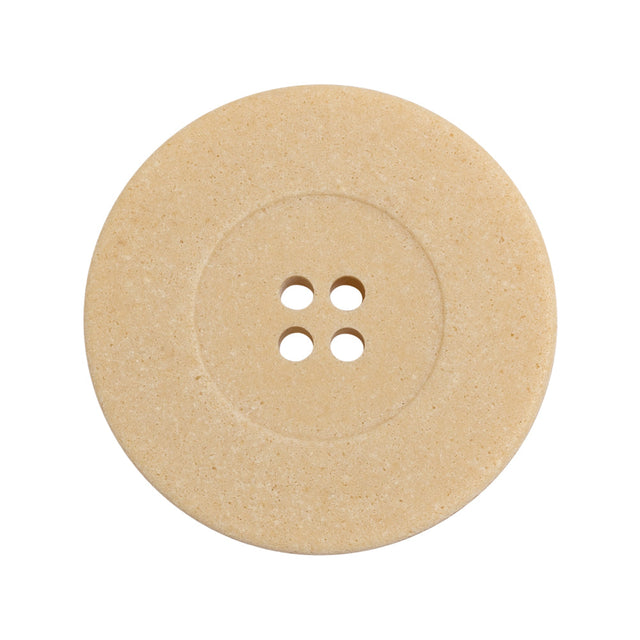 Beige Speckled Wide Rim Plastic 4-Hole Button - 45L/29mm