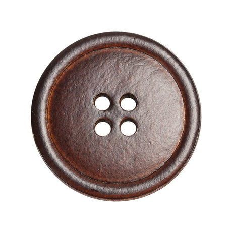 Red Brown Leather 4-Hole Button - 44L/28mm