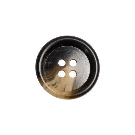 Black and Ivory Swirled Plastic 4-Hole Button - 32L/20mm