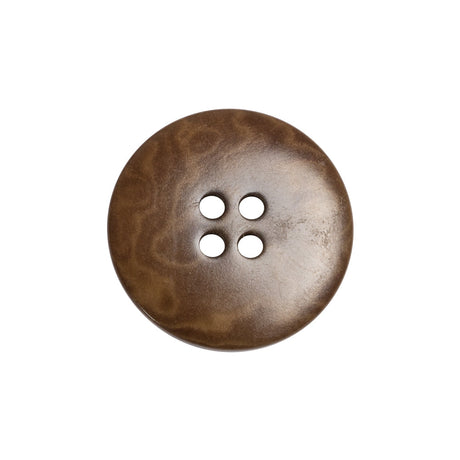 Brown Wood Grain Dish Shaped Plastic 4-Hole Button - 36L/23mm