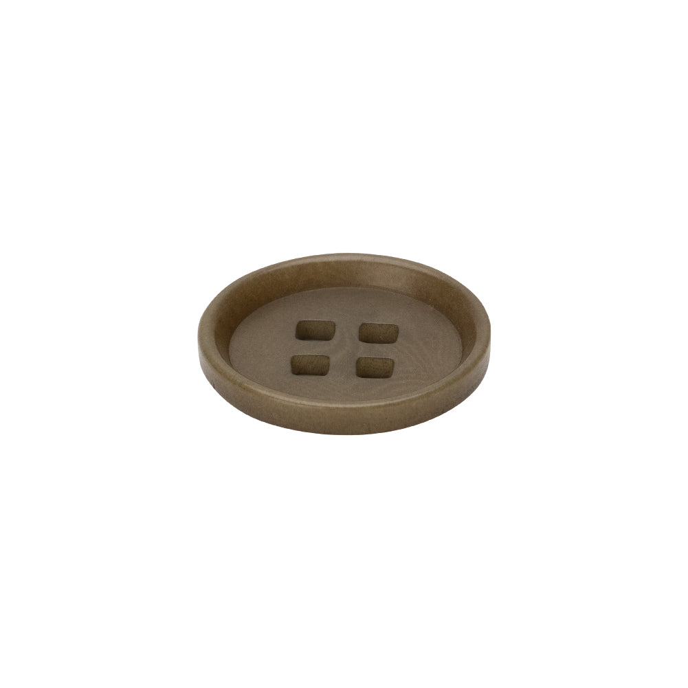 Taupe Square Holes 4-Hole Plastic Button - 28L/18mm