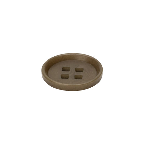 Taupe Square Holes 4-Hole Plastic Button - 28L/18mm