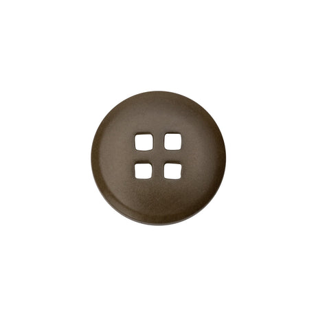 Taupe Square Holes 4-Hole Plastic Button - 28L/18mm