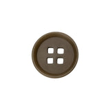 Taupe Square Holes 4-Hole Plastic Button - 28L/18mm
