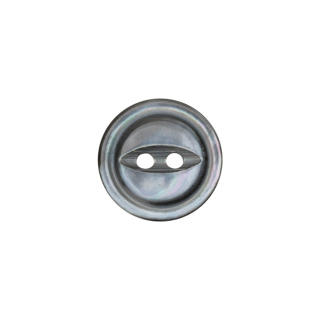 Smoke Iridescent Fisheye 2-Hole Mother of Pearl Button - 24L/15mm