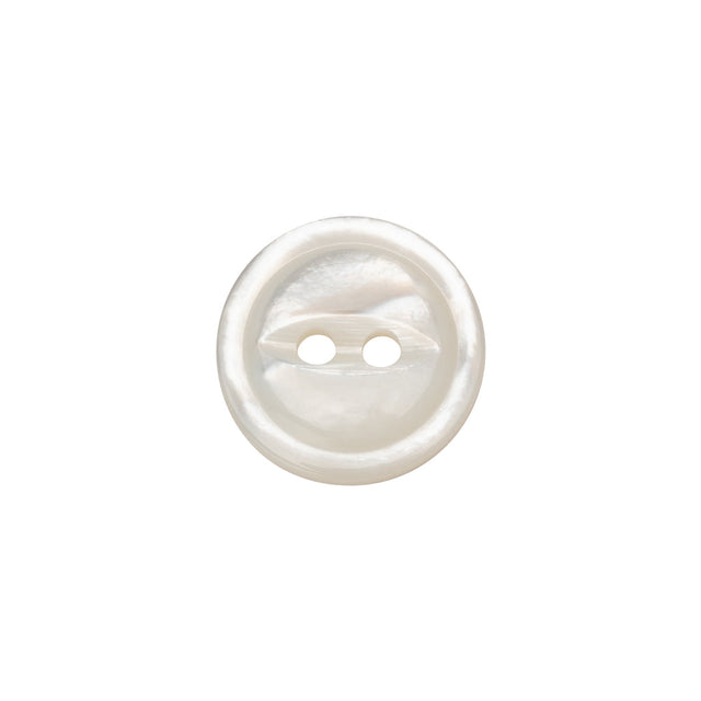 White Iridescent Fisheye 2-Hole Mother of Pearl Button - 24L/15mm