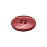 Red and White Shimmering Streaks 4-Hole Plastic Button - 36L/23mm
