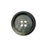 Olive Gray Swirls Rolled Rim 4-Hole Plastic Button - 38L/24mm
