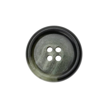 Olive Gray Swirls Rolled Rim 4-Hole Plastic Button - 38L/24mm